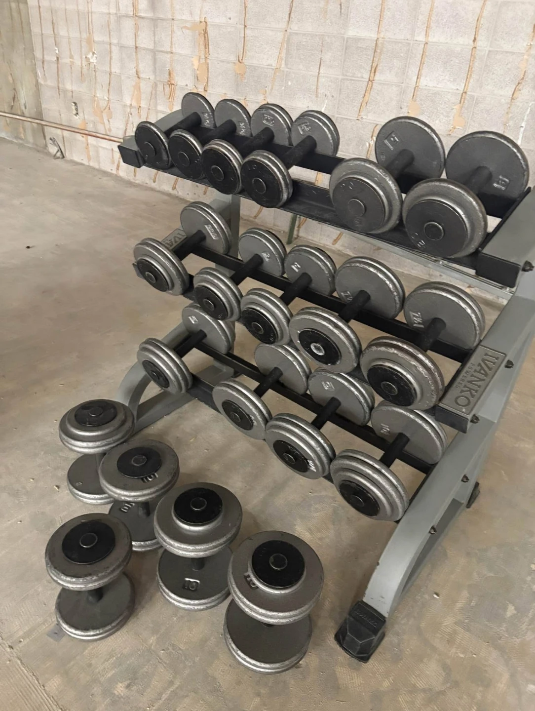 Pro-Style Dumbbell Set with Ivanko Commercial 3-Tier Rack