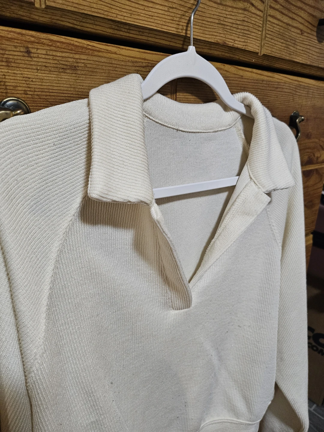 Cream Collared Pullover Sweater Small - photo 5
