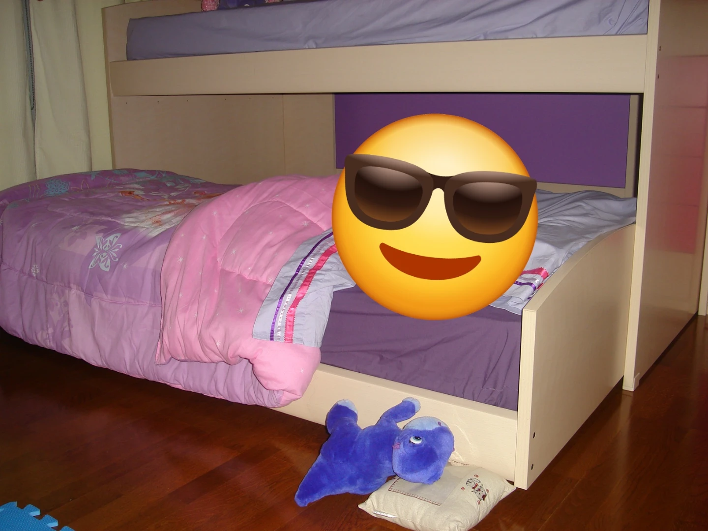 Kids bunk bed frame and mattresses