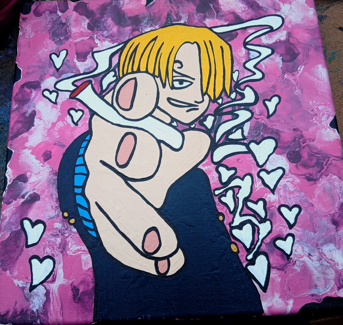 One Piece Sanji Acrylic Painting