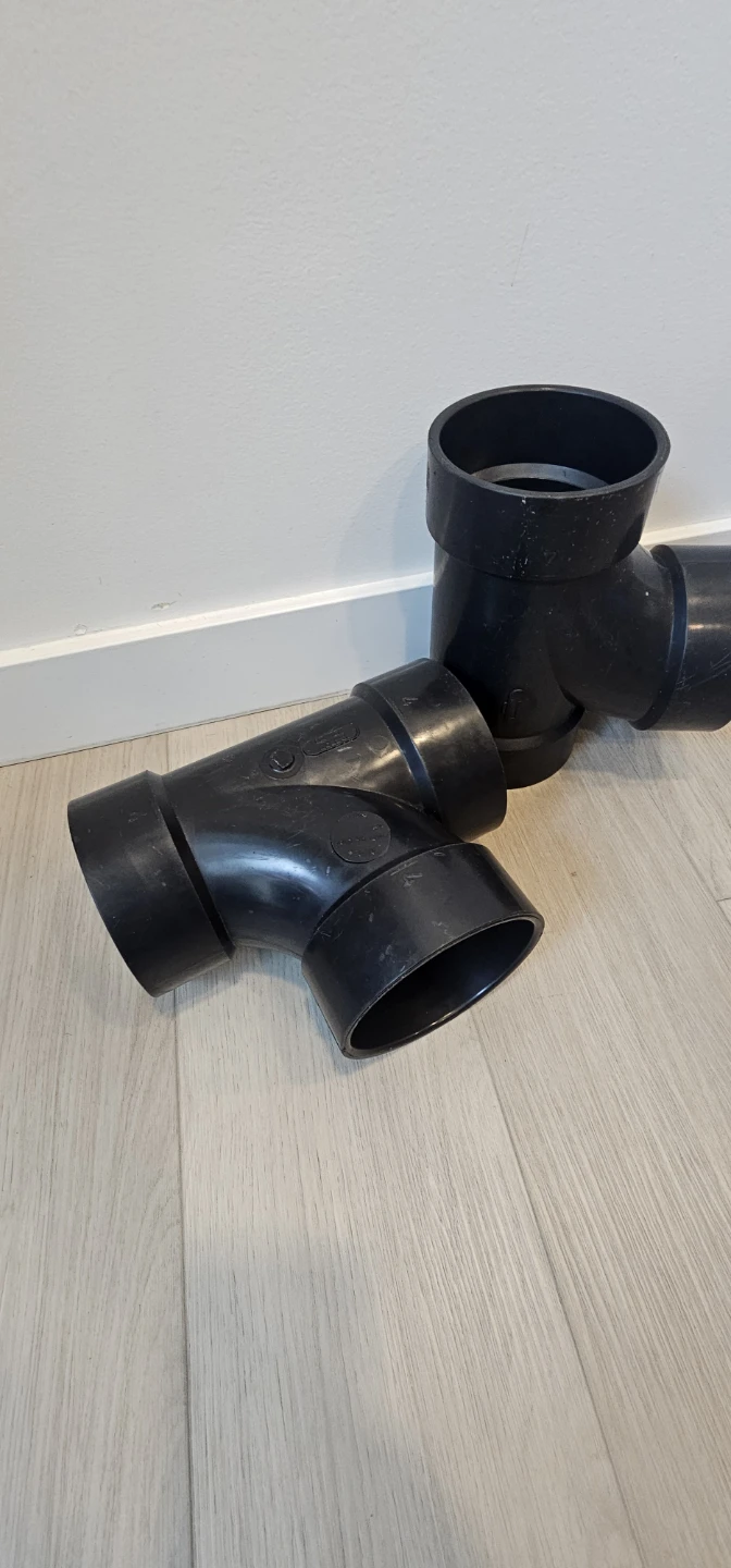 Two 4-inch ABS Tee Pipe Fittings - photo 2