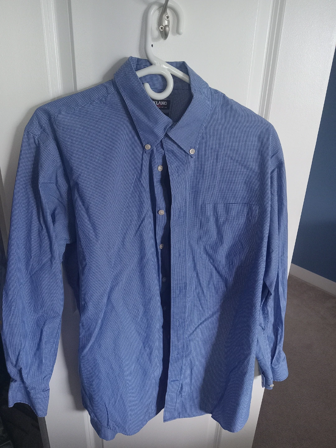 Kirkland Signature Traditional Fit Dress Shirt Blue L