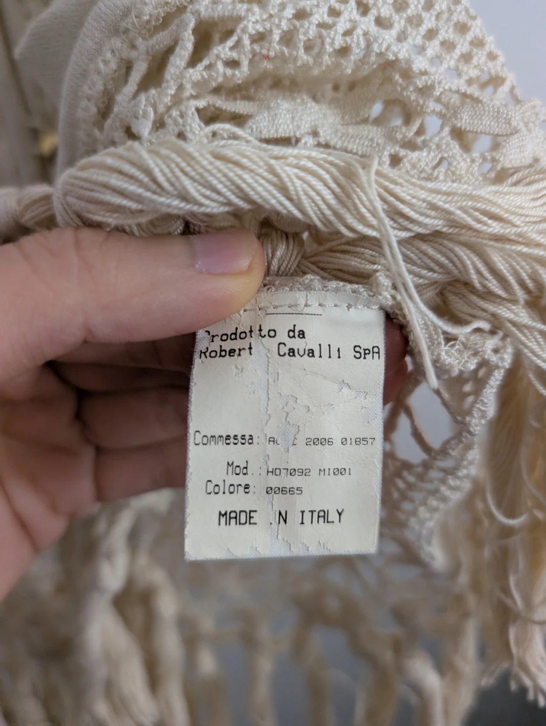 Vintage Roberto Cavalli Cream Crochet Fringe Top - photo 4