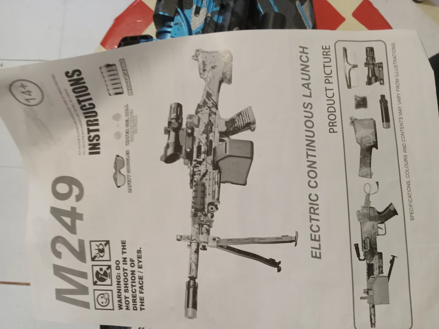 M249 Electric Gel Ball Blaster