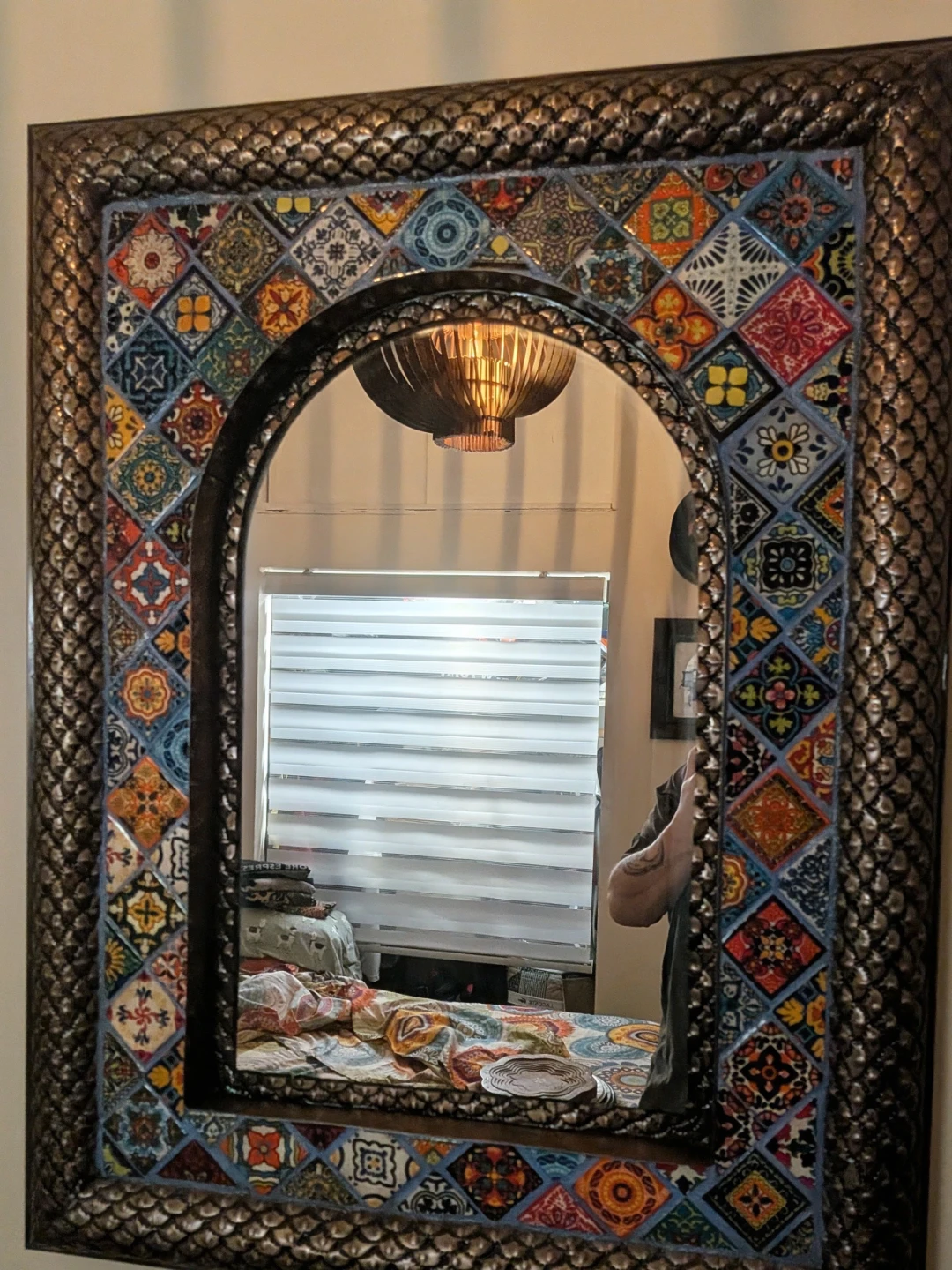 Decorative Wall Mirror with Mosaic Tile Border - photo 3