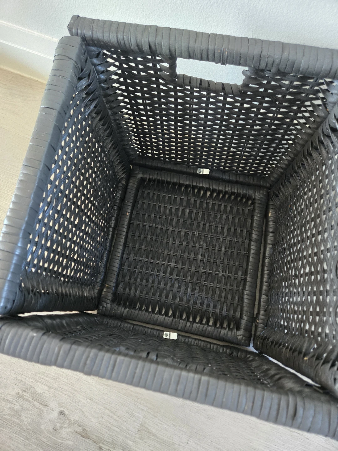 Two BRANAS Dark Gray Wicker Storage Baskets - photo 3