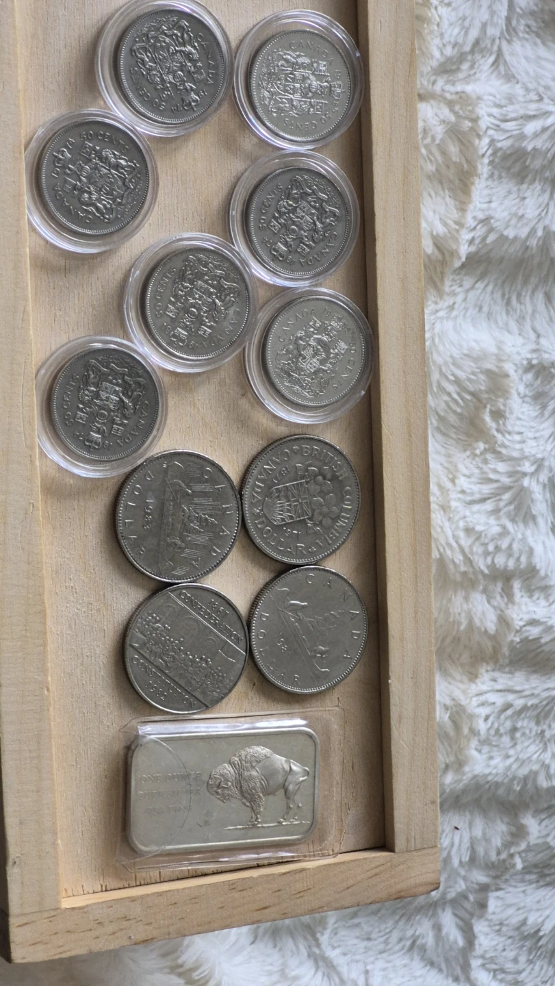 Collection of Canadian Coins and Silver Bar