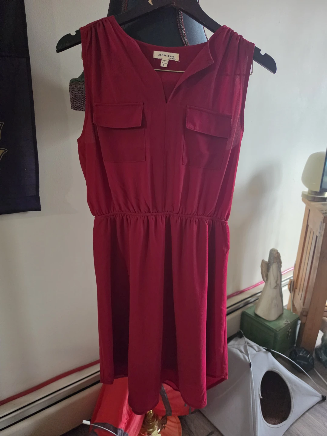 Monteau Red Sleeveless Dress