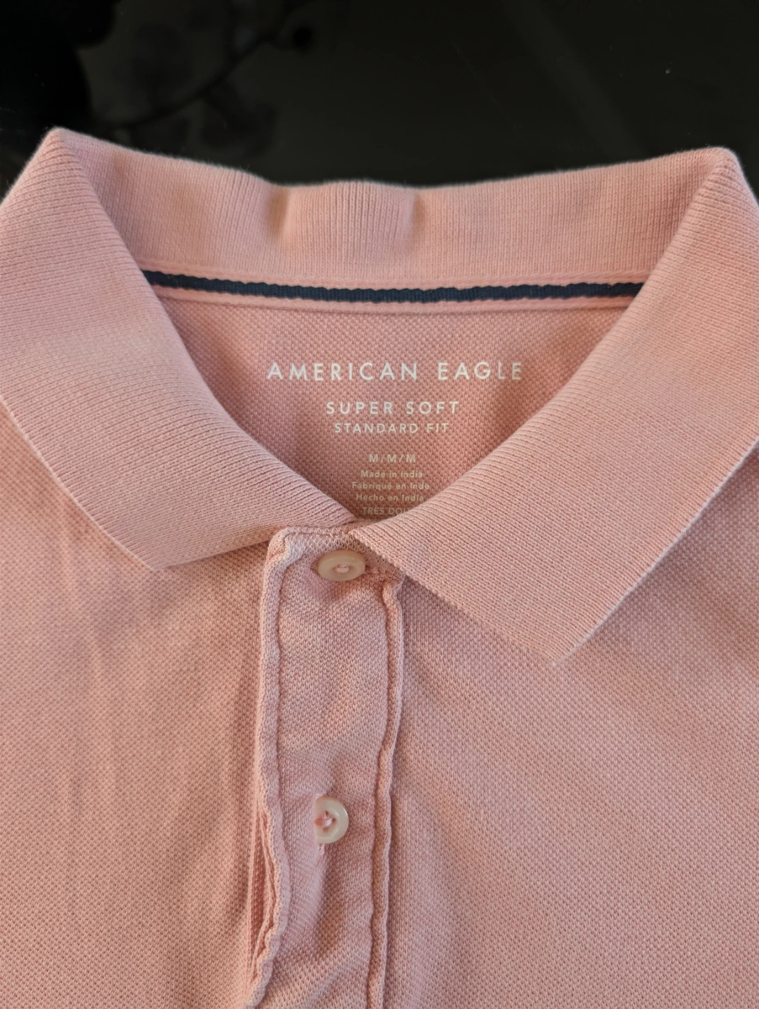 American Eagle Super Soft Polo Shirt - Pink - Size M - photo 2