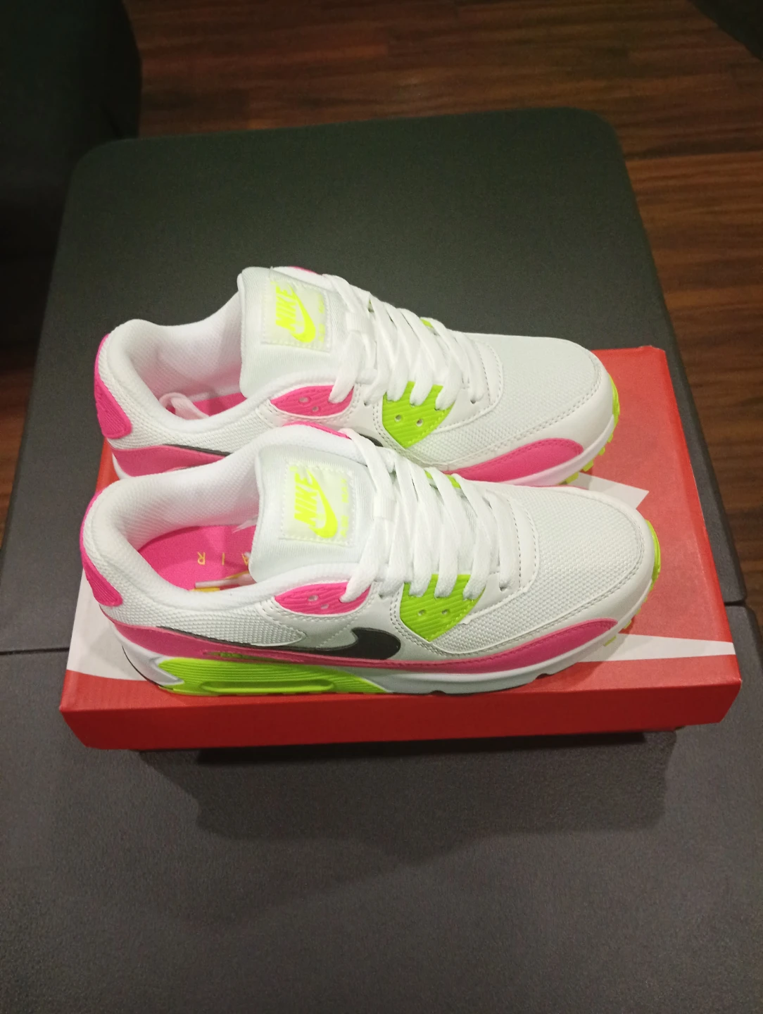 Nike Air Max 90 White/Pink/Volt women's size 8 and 8.5 - photo 3