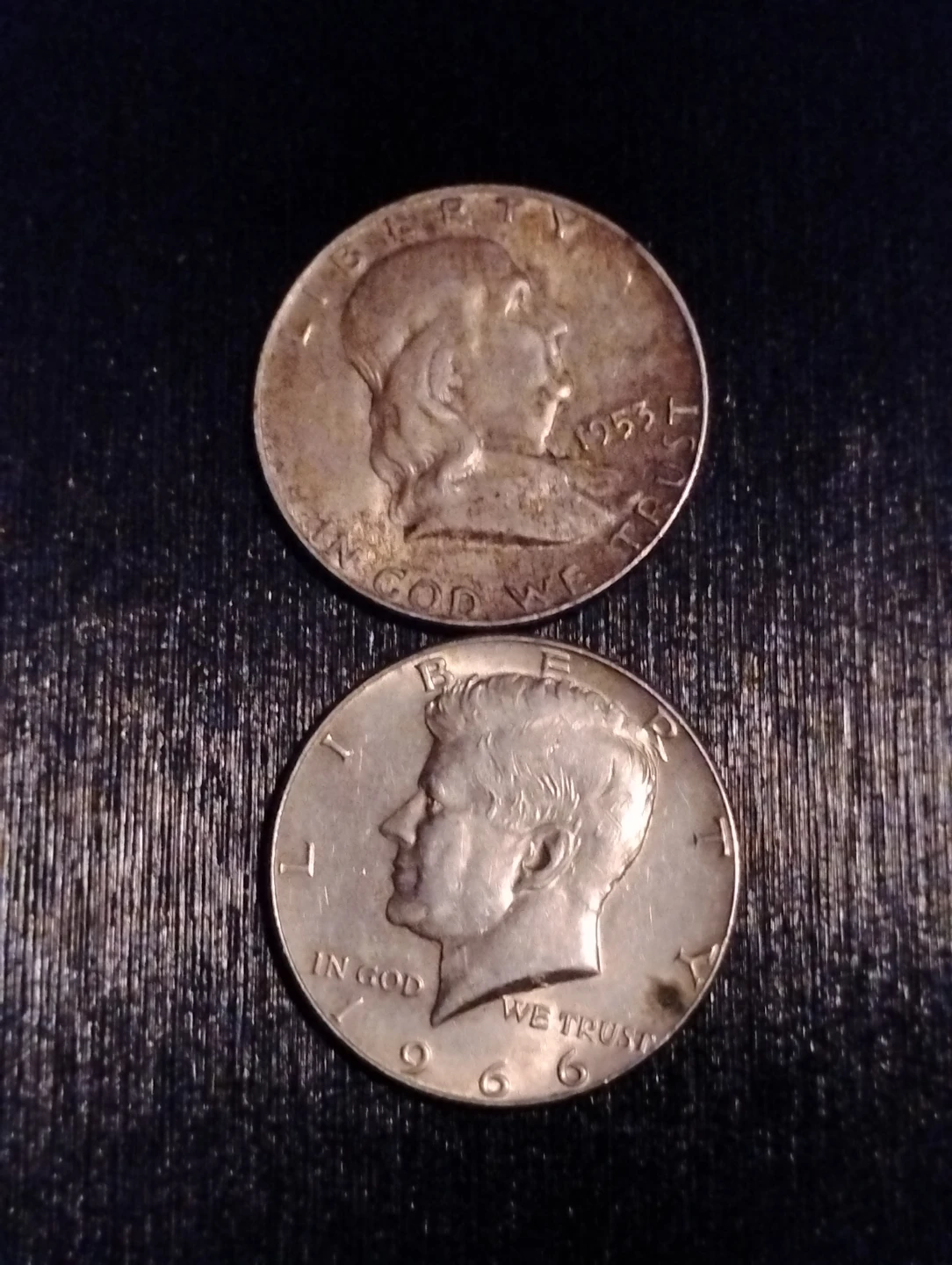 Two Vintage US Half Dollar Coins