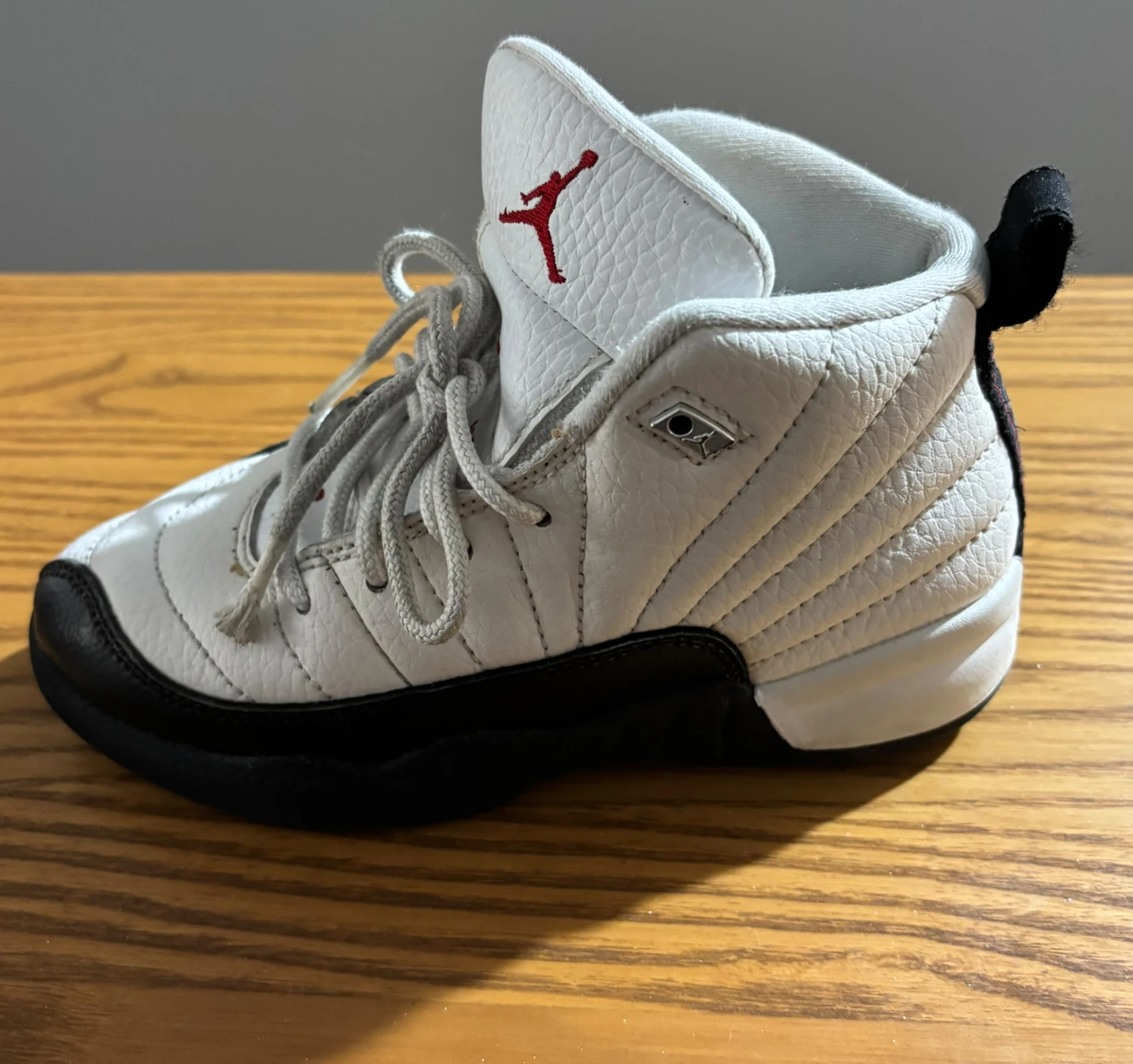 Jordan 12 Retro White and Black Toddler Shoes - photo 2
