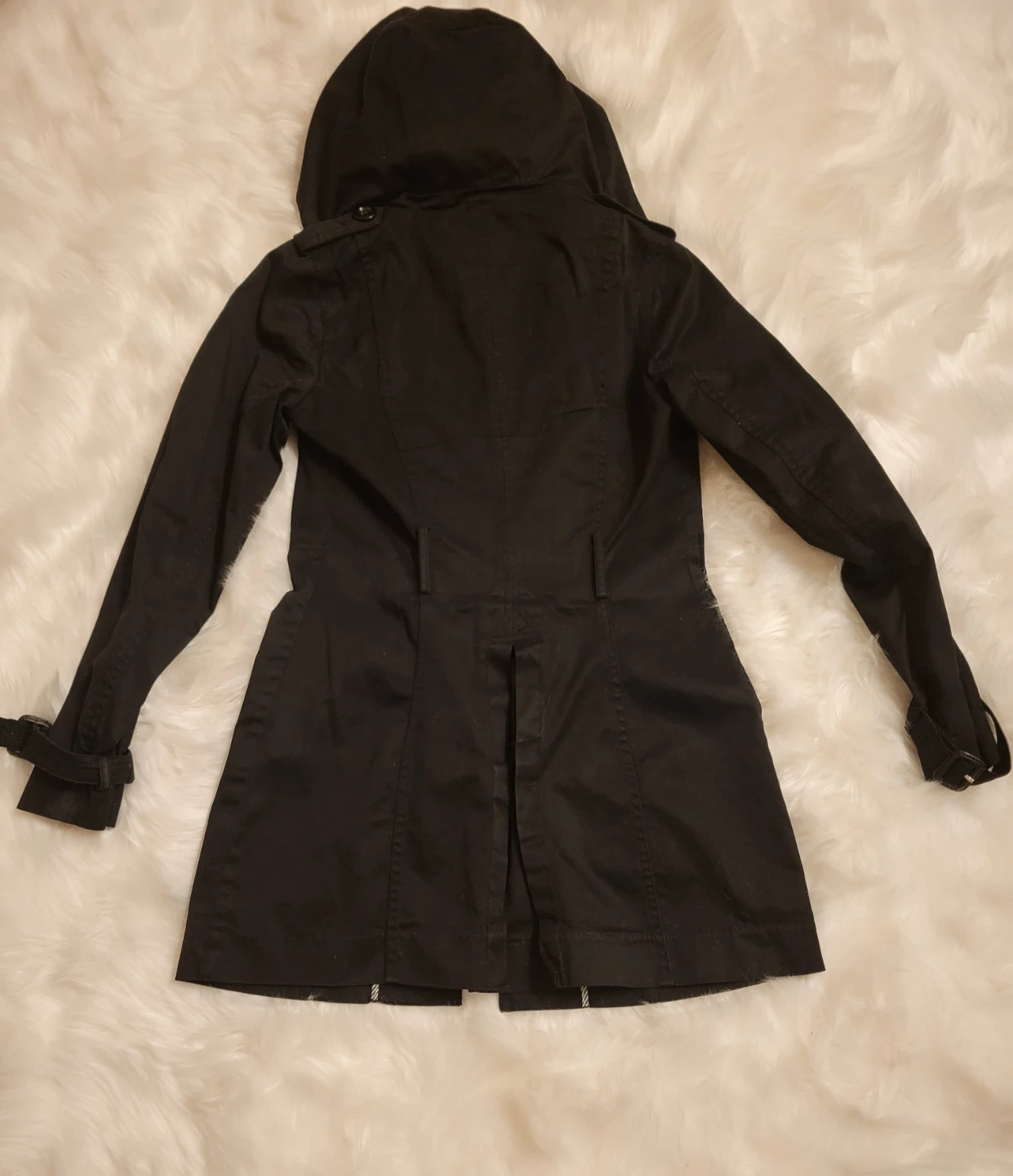 XS Le Château Black Hooded mini trench coat - photo 4