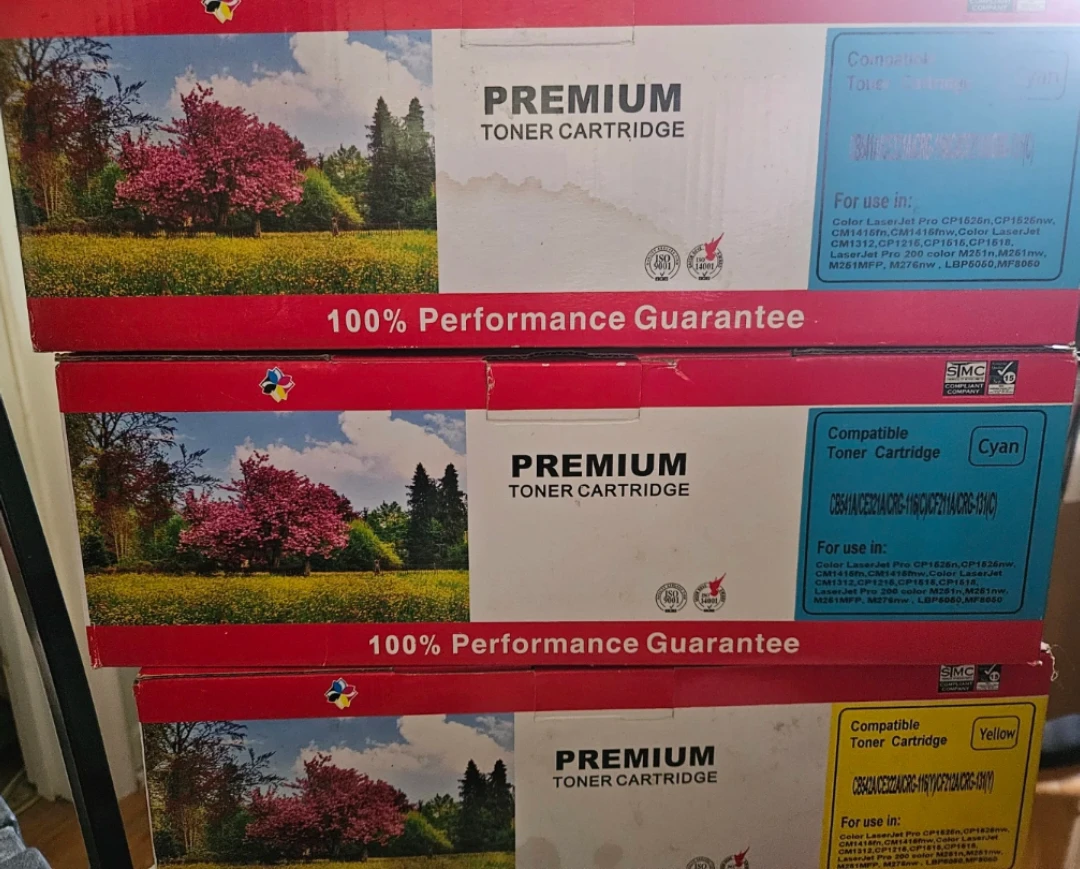 LaserJet Premium Toner Cartridges (2 Cyan, 1 Yellow)