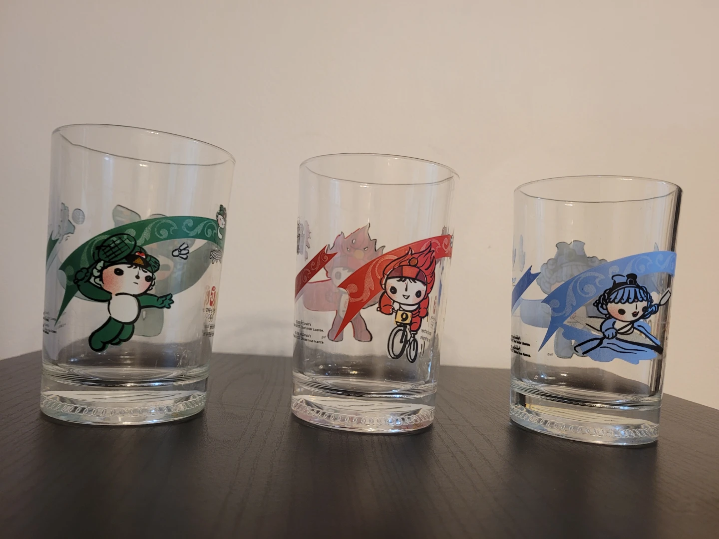 Set of 3 Beijing 2008 Olympic Mascot Glasses - photo 3
