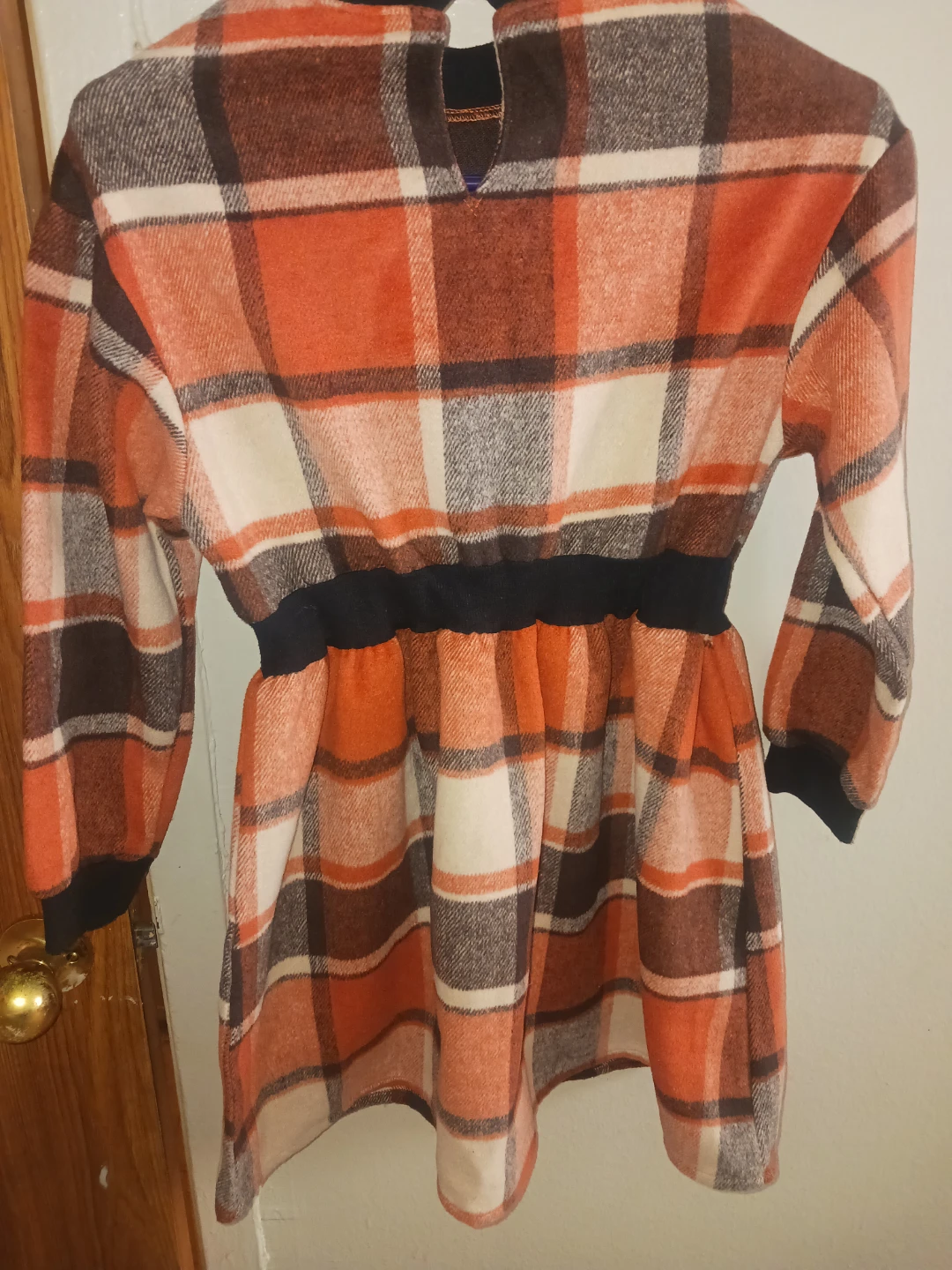 🏈 new  Orange Plaid Dress - photo 3