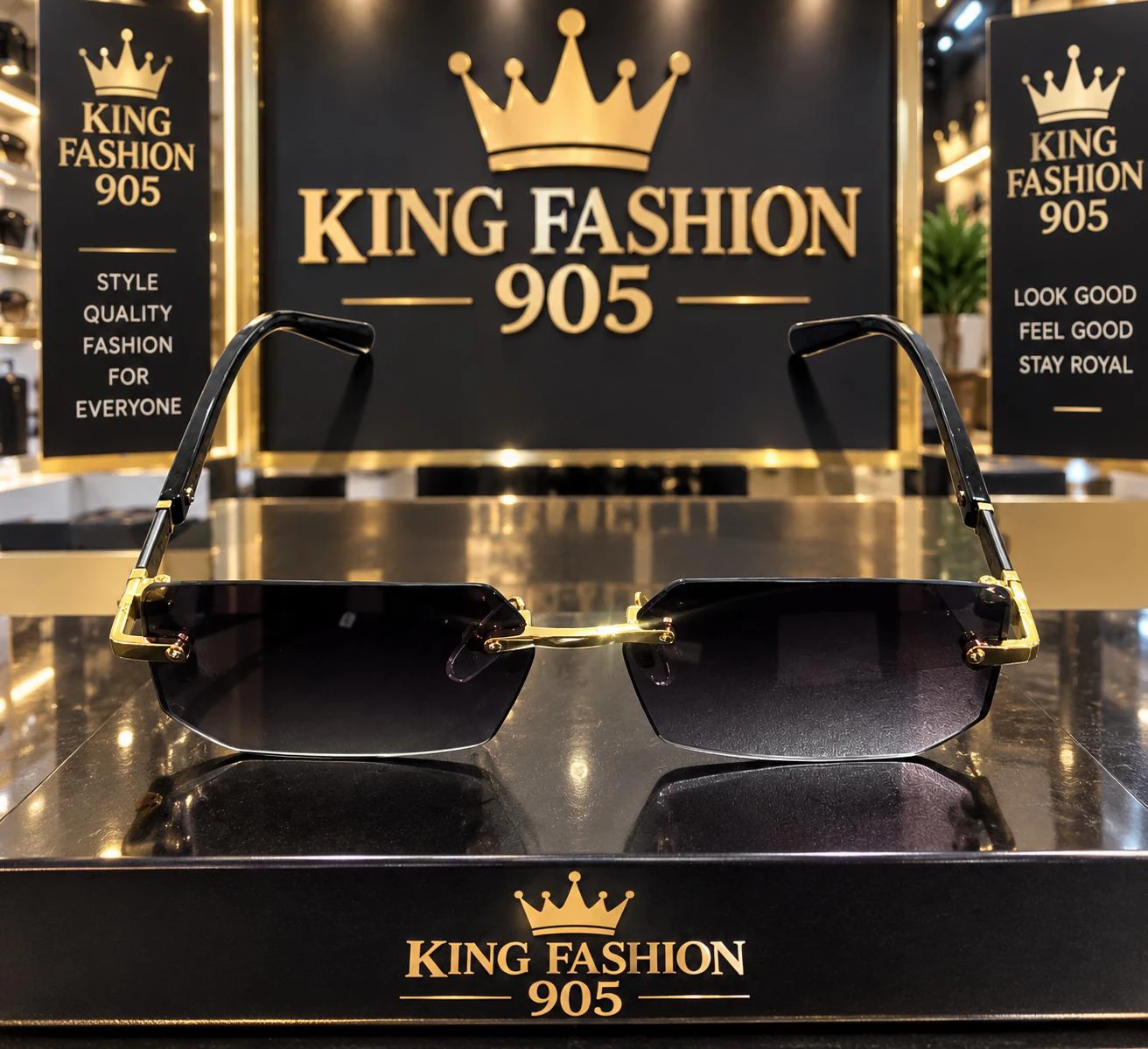 King Fashion 905 Rimless Sunglasses