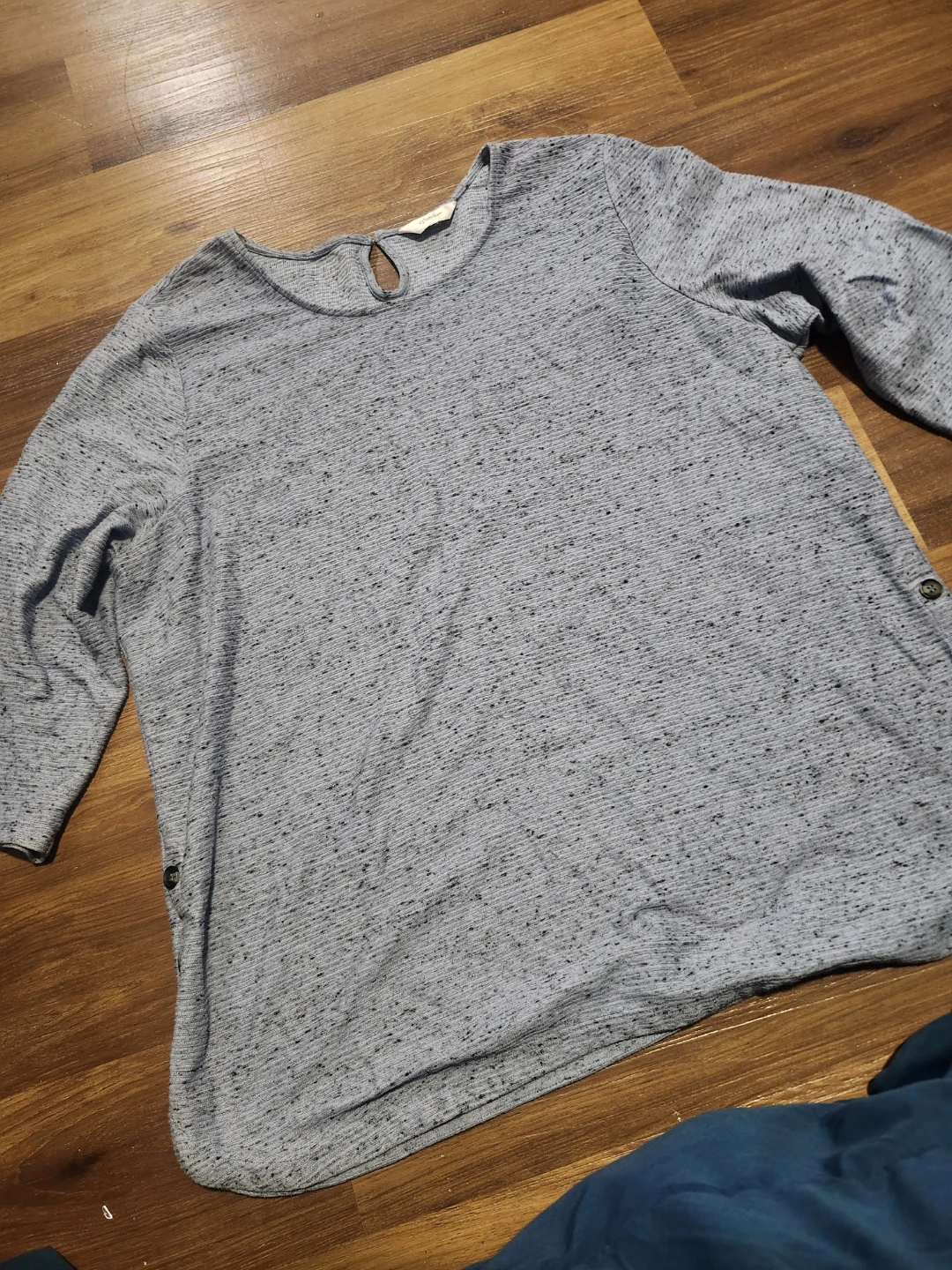 Glimmer Blue Speckled Long Sleeve Top