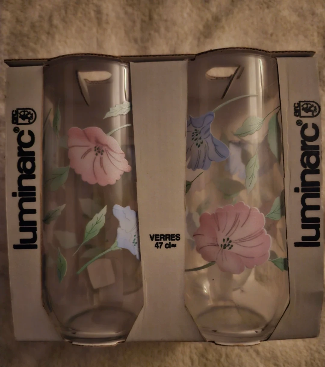 NEW SET 4 Luminarc Floral 16 oz Tumblers Glasses 🏈 - photo 3