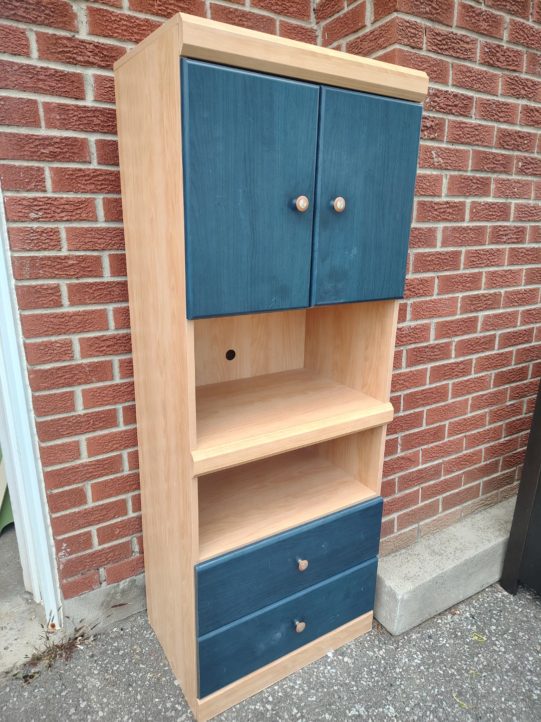 Tall Wooden Storage Cabinet with Drawers - photo 3