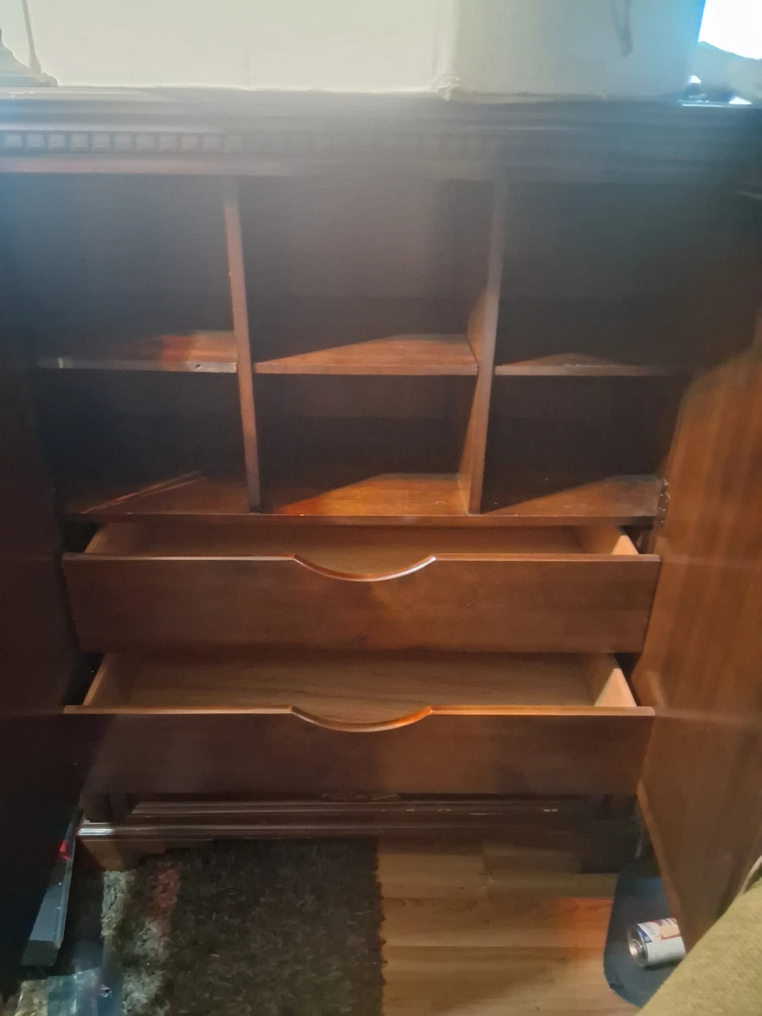 Wooden Armoire with Drawers and Shelves - photo 2