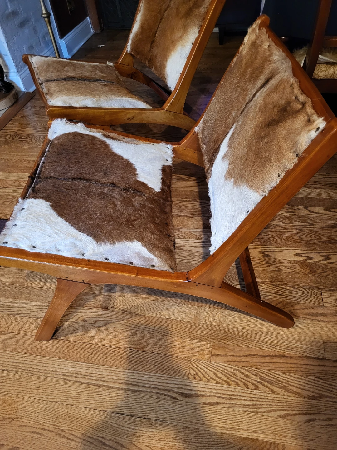 Set of Two Cowhide Lounge Chairs - photo 2