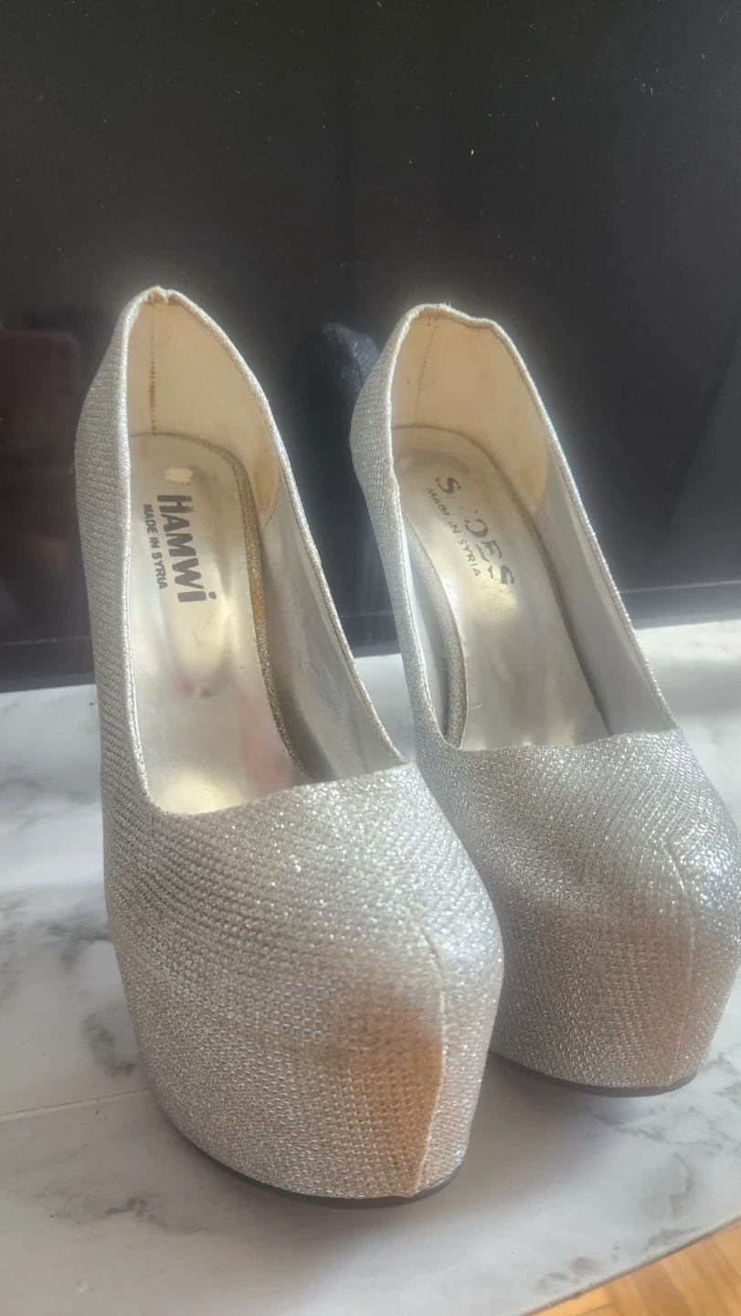Hamwi Silver Glitter Platform Heels size 38/39 - photo 2