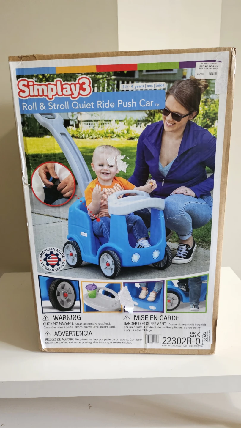 Simplay3 Roll & Stroll Quiet Ride Push Car - Blue