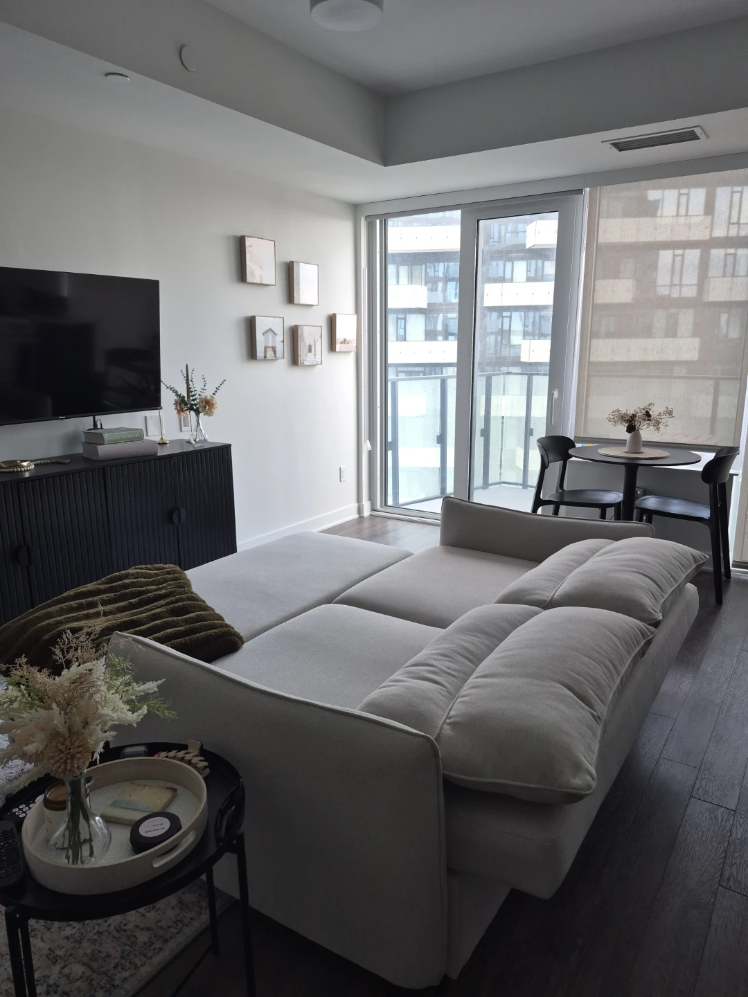 Light Grey Convertible Sofa Bed - photo 4