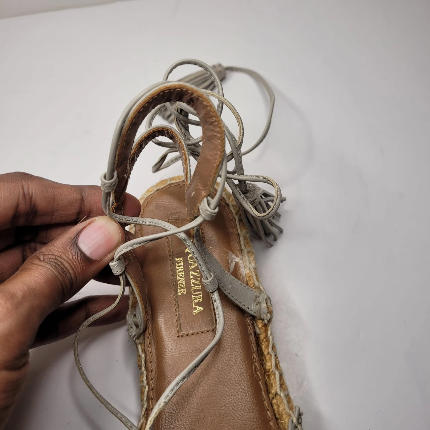 Aquazzura Firenze Suede Espadrilles Size 6 - photo 5