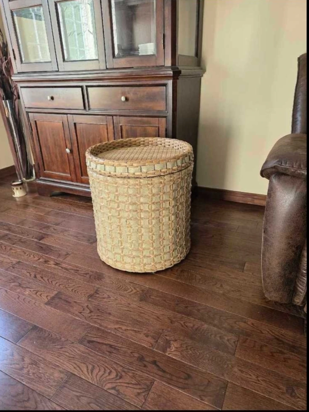 Large Woven Storage Hamper with Lid & Metal Frame🏈 - photo 2
