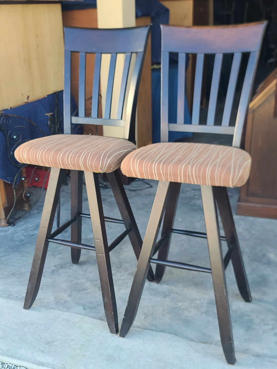 Two Swivel Bar Stools