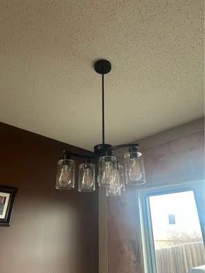 5-Light Gold Chandelier with Glass Shades - photo 4