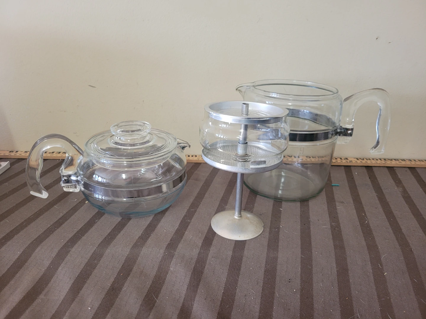 Vintage Pyrex Glass 9 cup Coffee Maker + Teapot