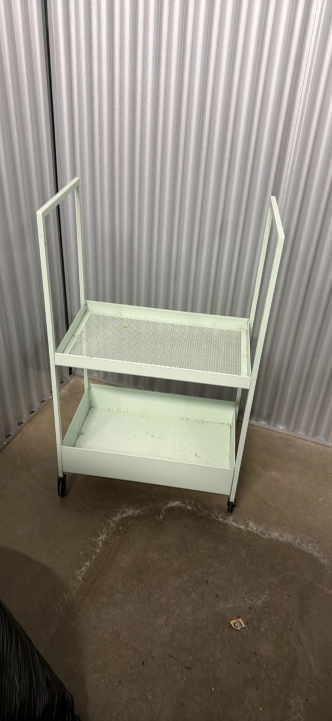 Light Green Two-Tier Metal Utility Cart