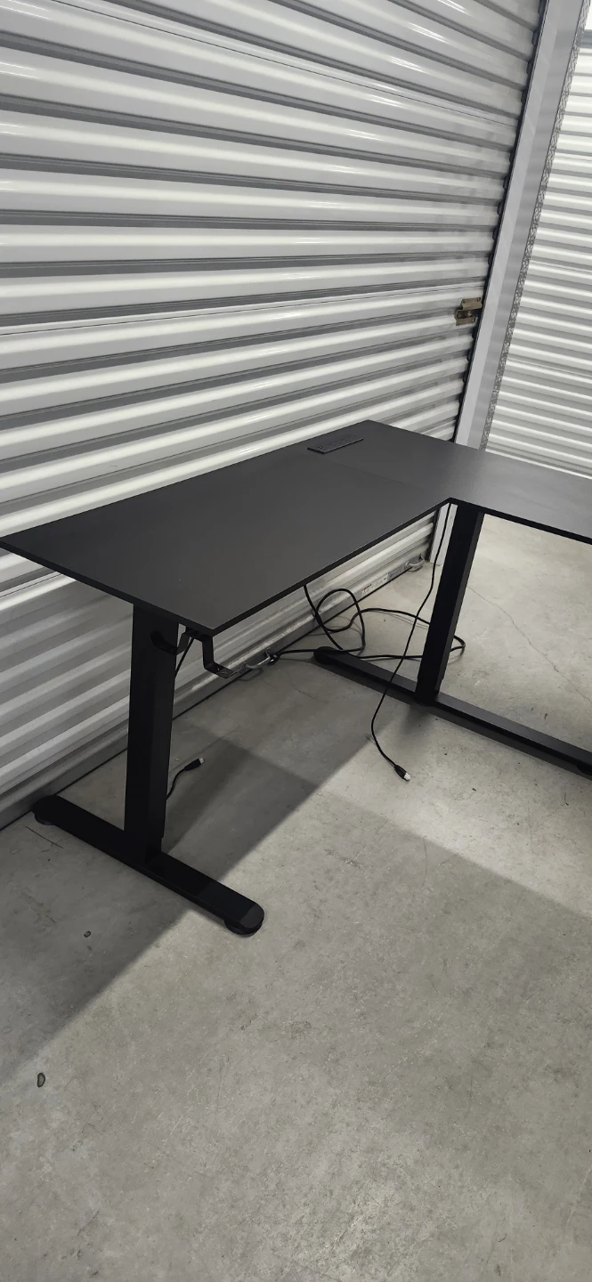 Black L-Shaped Standing Desk - photo 2