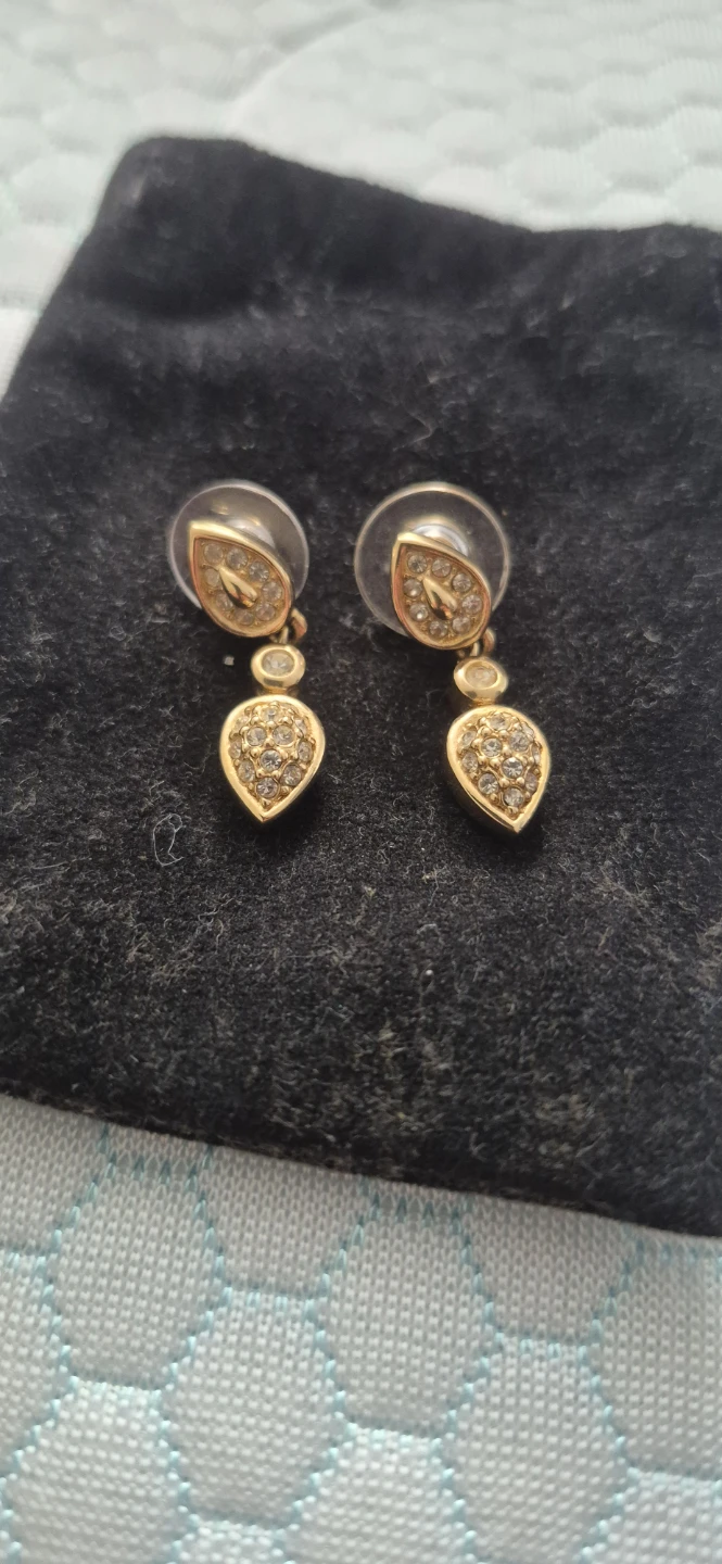 Christian Dior vintage 90's teardrop crystal earrings - photo 2