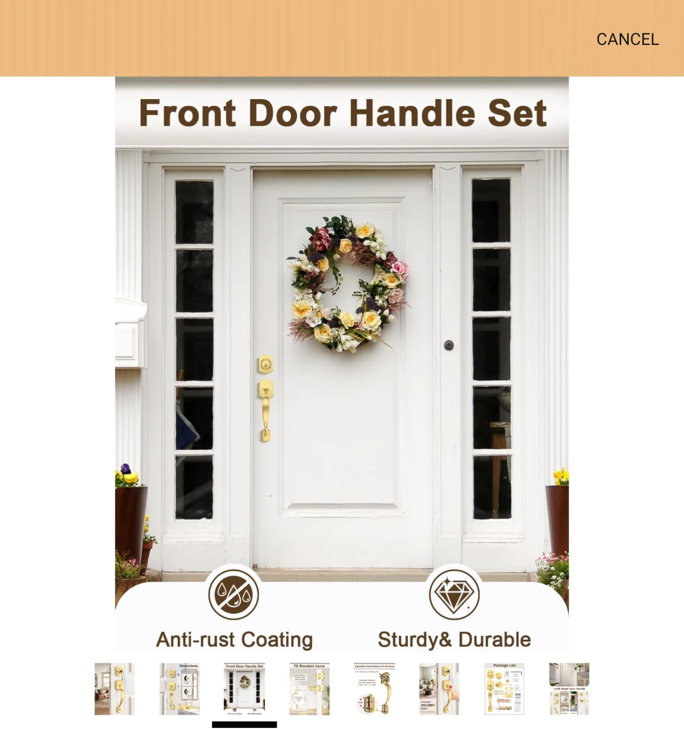 Front Door Handle Set with Deadbolt - photo 3