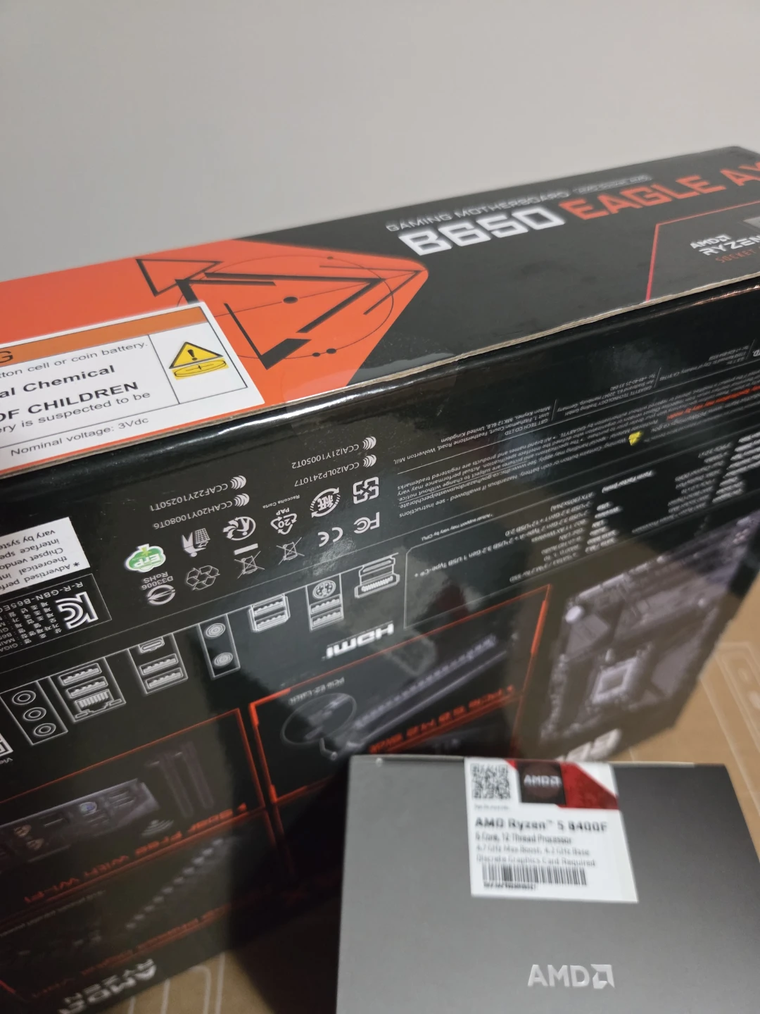 Brand New Ryzen 8400F CPU and Gigabyte B650 Eagle AX Motherboard - photo 3