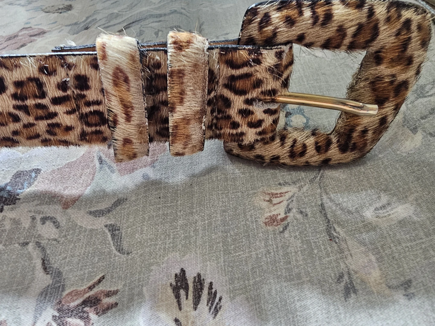 Leopard Print Genuine Leather Belt