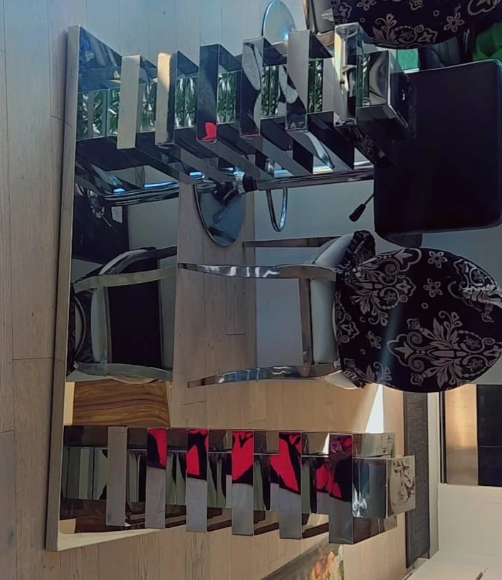Modern Glass Dining Table with Mirrored Base - photo 2