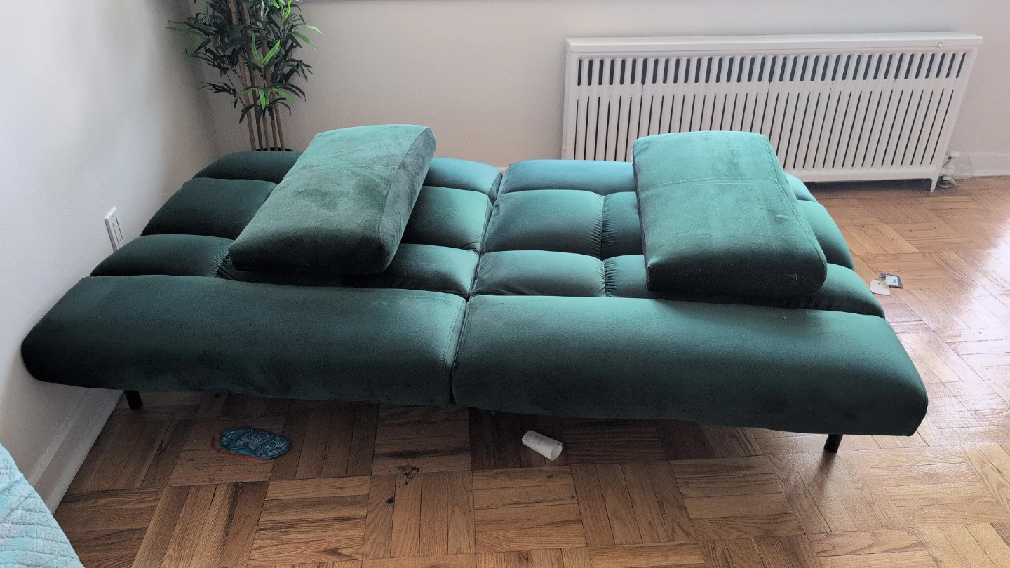 Green Velvet Futon Sofa Bed