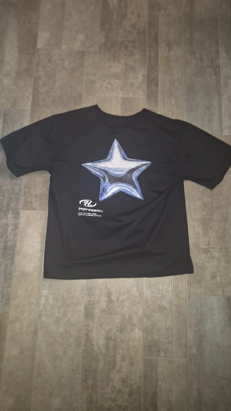 Impression Black T-Shirt with Star Graphic