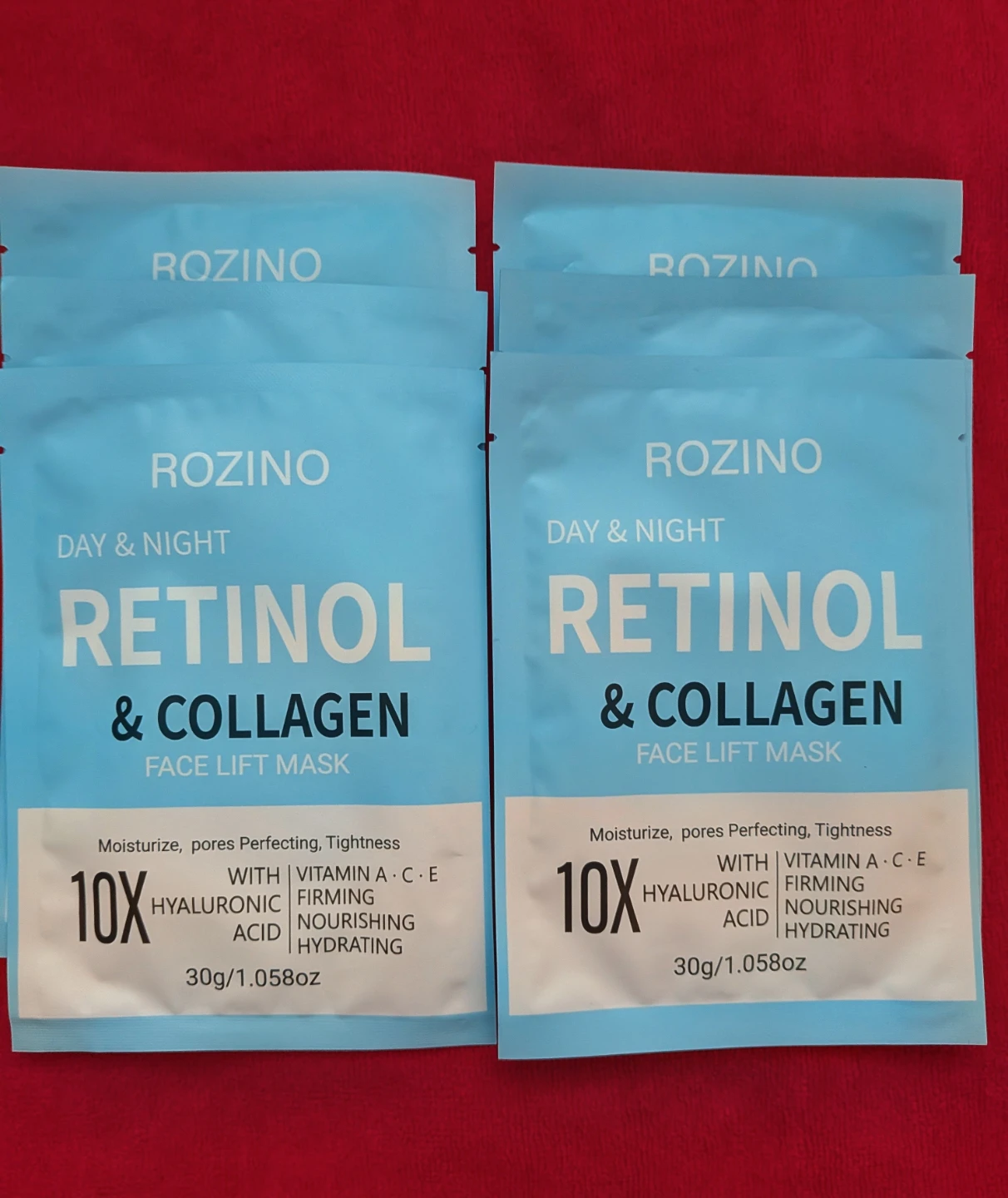 6 ROZINO Retinol & Collagen Face Lift Mask (5 Pack)