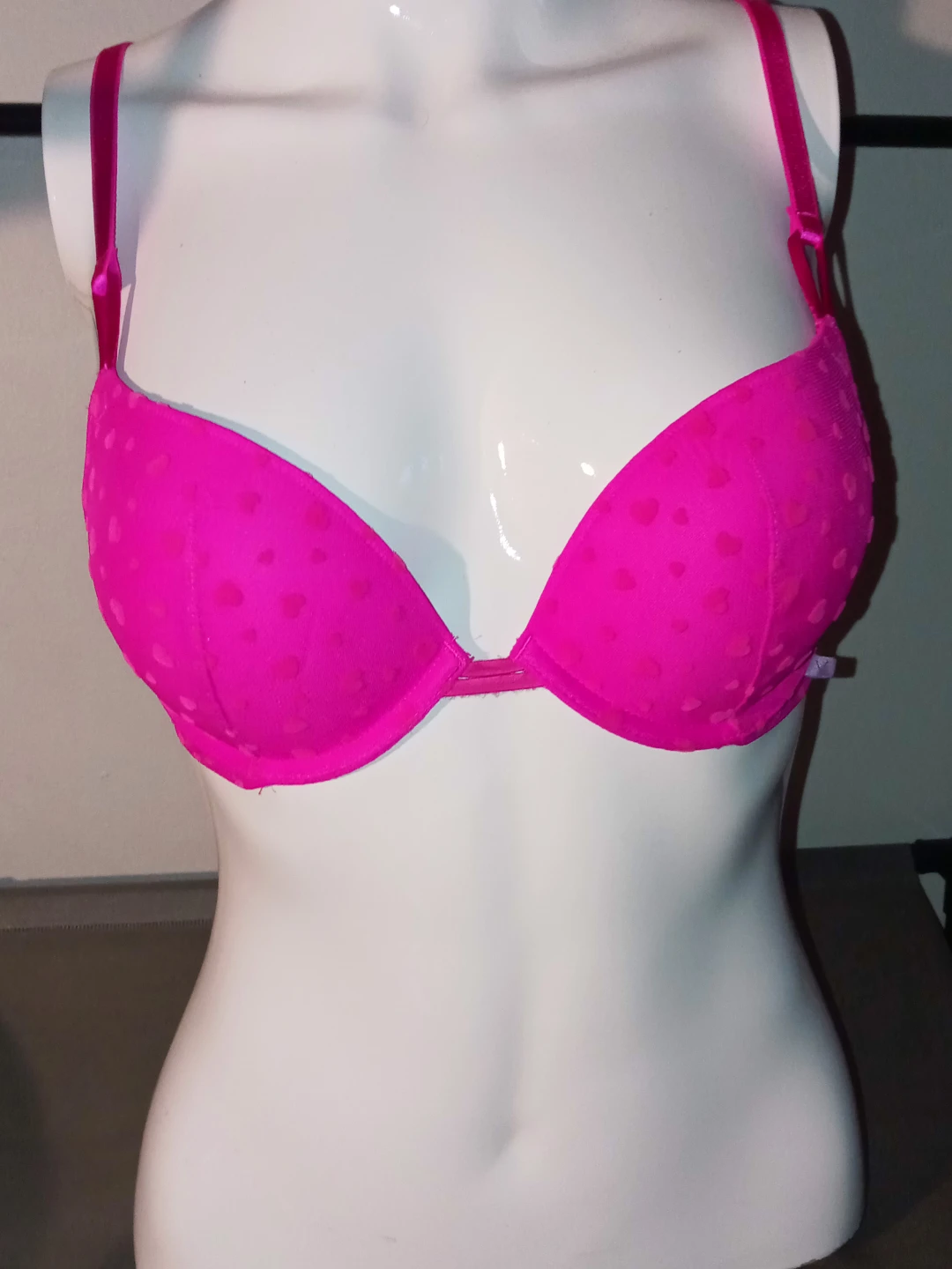 Victoria's Secret Sexy Tee I Heart You Push-Up Bra Hot Pink 34B - photo 2