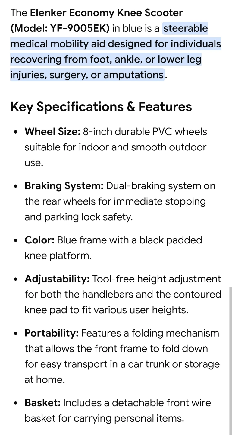 NEW- Elenker Economy Knee Scooter!! - photo 4