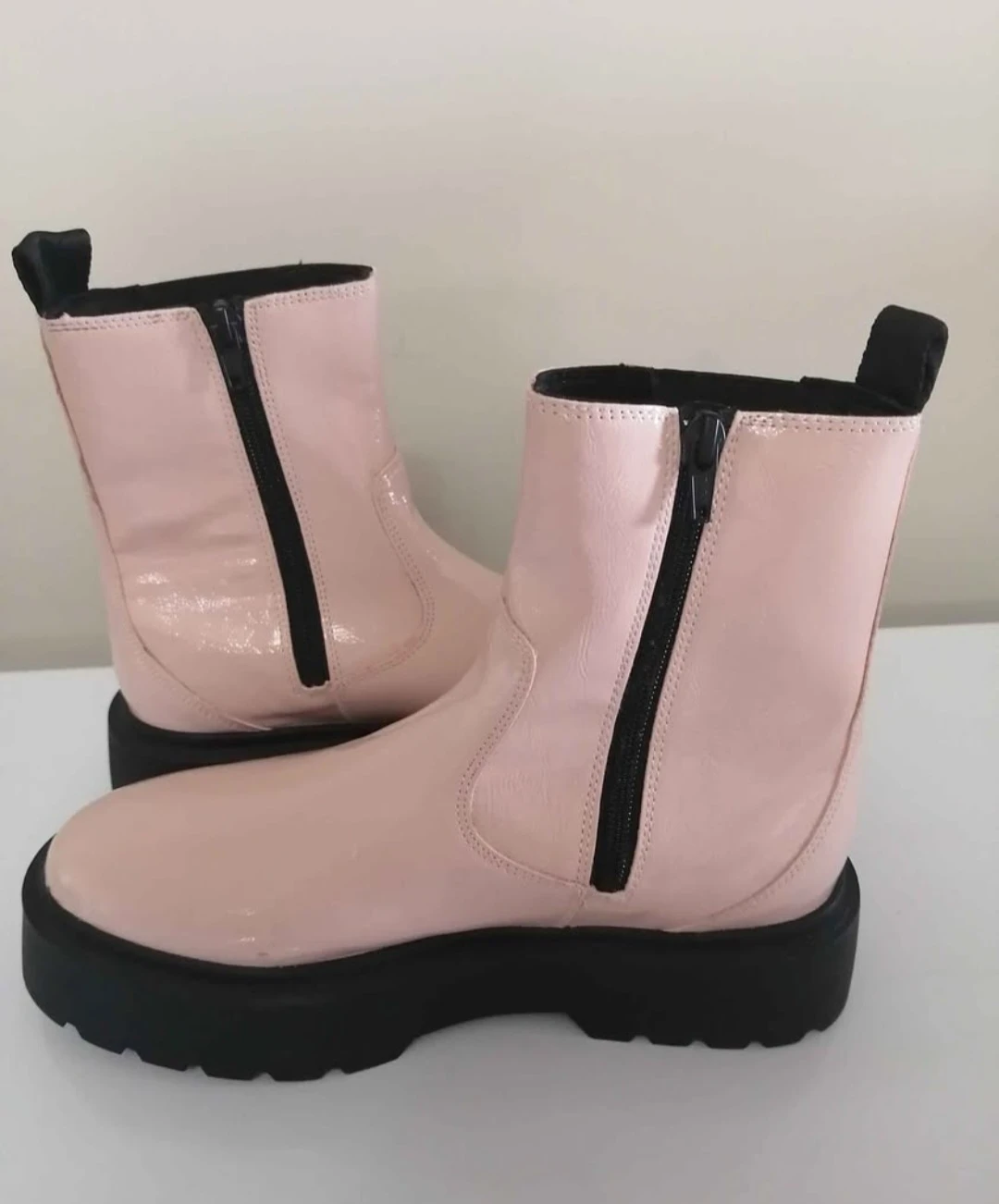 Zara Pink Patent Chunky Boots - Size 7 - 7.5 - photo 3