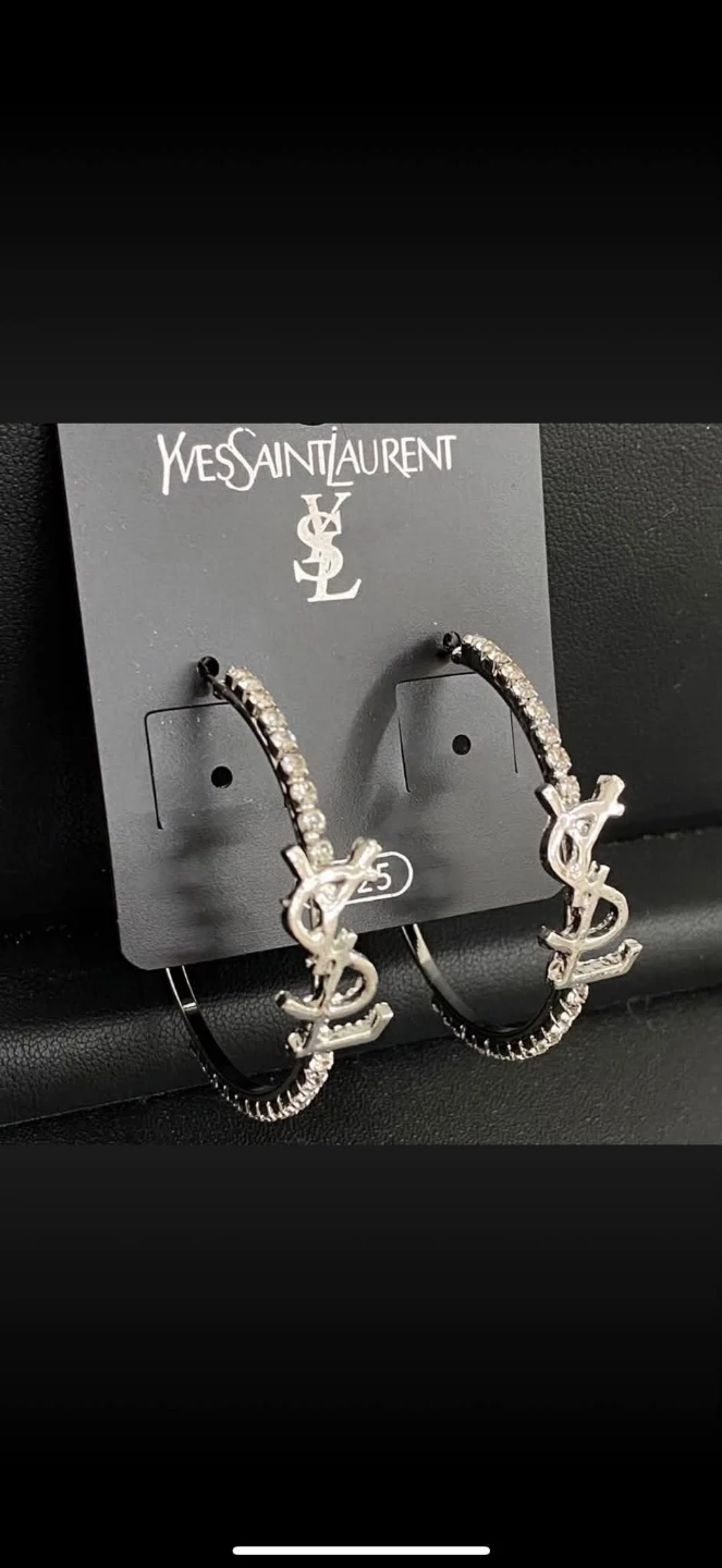 Assorted Designer Logo Hoop Earrings - photo 4