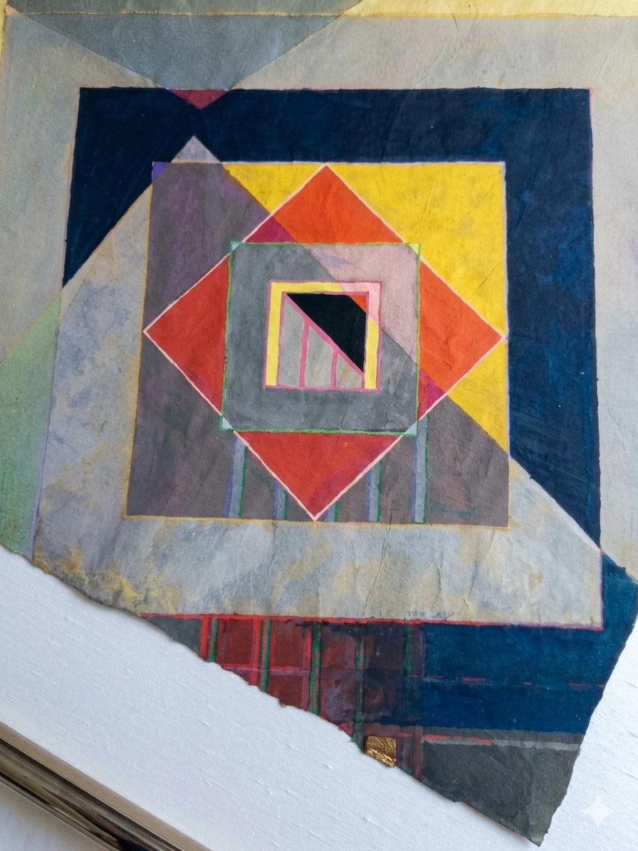 MCM Geometric Abstract Painting – Glenn R. Bradshaw (1922-2013) - photo 2