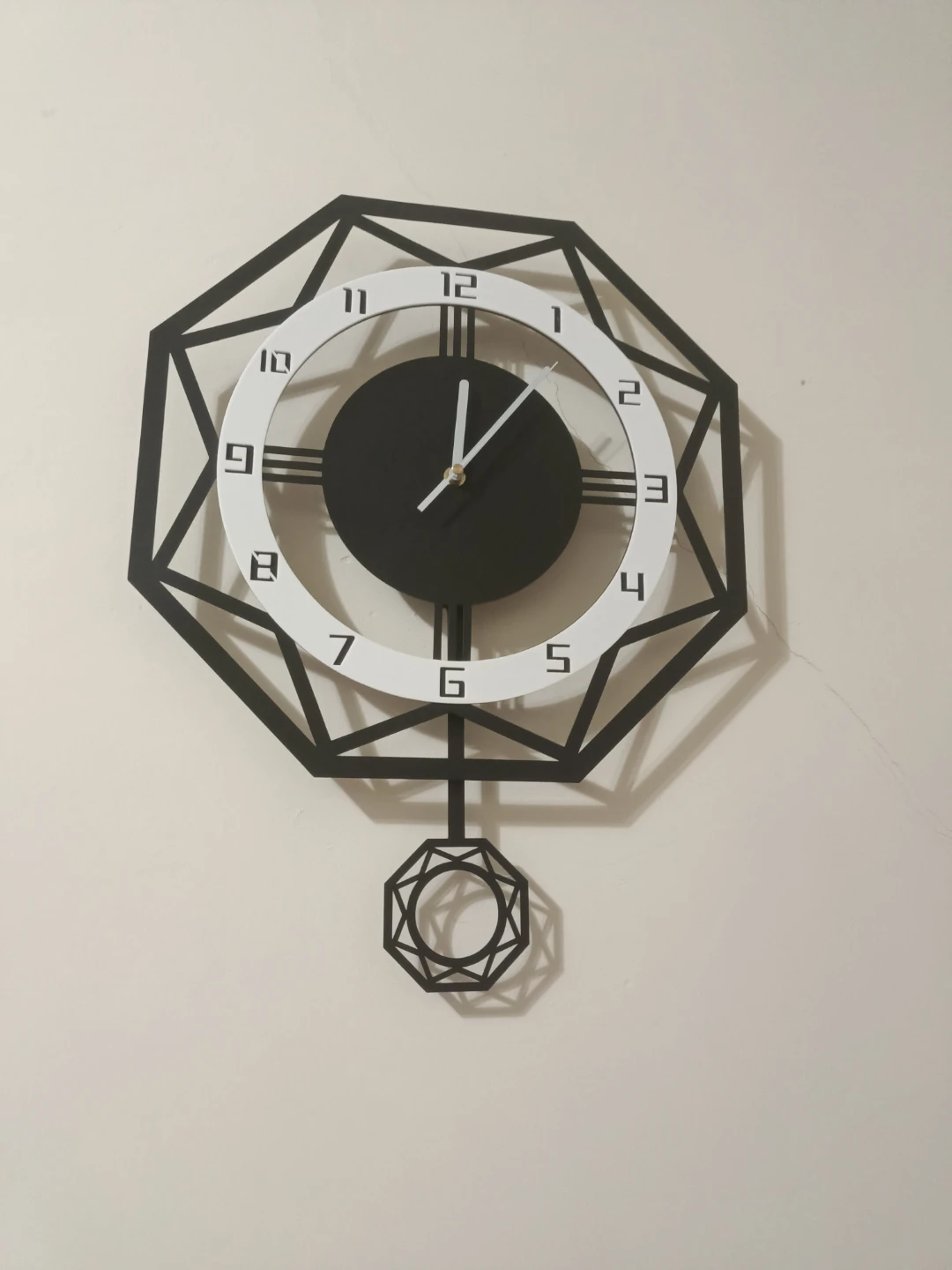 Modern Geometric Wall Clock with Pendulum🏈